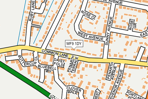 WF9 1DY map - OS OpenMap – Local (Ordnance Survey) WF9 1DY map - OS OpenMap – Local (Ordnance Survey)