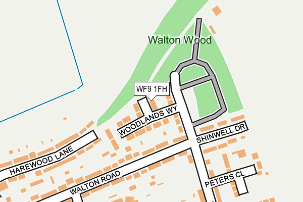 WF9 1FH map - OS OpenMap – Local (Ordnance Survey) WF9 1FH map - OS OpenMap – Local (Ordnance Survey)