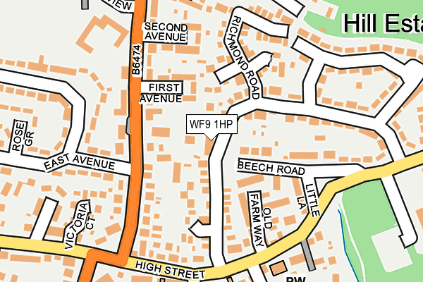 WF9 1HP map - OS OpenMap – Local (Ordnance Survey) WF9 1HP map - OS OpenMap – Local (Ordnance Survey)
