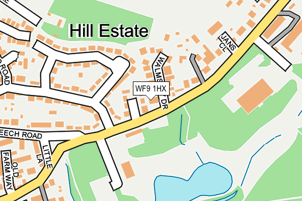 WF9 1HX map - OS OpenMap – Local (Ordnance Survey) WF9 1HX map - OS OpenMap – Local (Ordnance Survey)