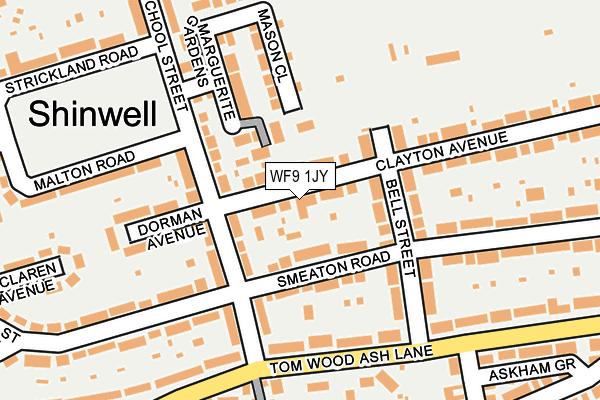 WF9 1JY map - OS OpenMap – Local (Ordnance Survey) WF9 1JY map - OS OpenMap – Local (Ordnance Survey)