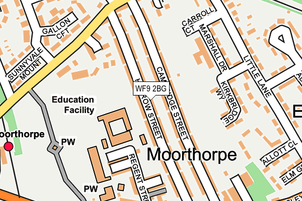 WF9 2BG map - OS OpenMap – Local (Ordnance Survey) WF9 2BG map - OS OpenMap – Local (Ordnance Survey)