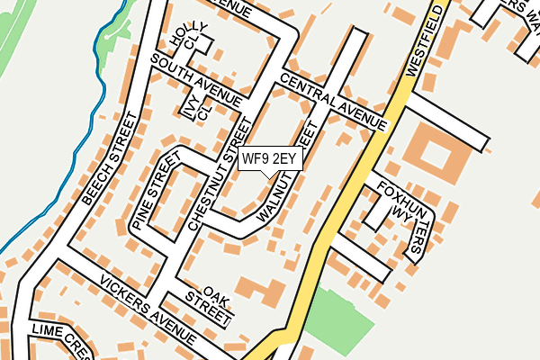 WF9 2EY map - OS OpenMap – Local (Ordnance Survey) WF9 2EY map - OS OpenMap – Local (Ordnance Survey)