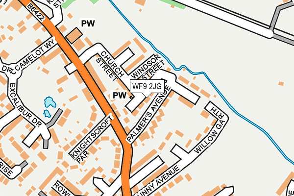 WF9 2JG map - OS OpenMap – Local (Ordnance Survey) WF9 2JG map - OS OpenMap – Local (Ordnance Survey)