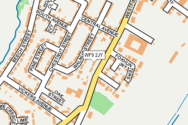 WF9 2JY map - OS OpenMap – Local (Ordnance Survey) WF9 2JY map - OS OpenMap – Local (Ordnance Survey)