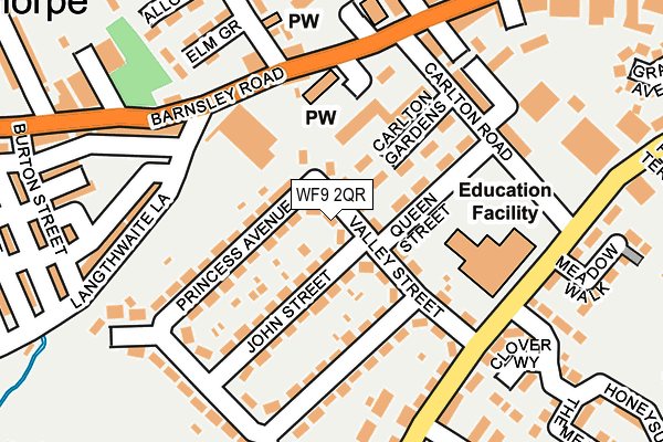 WF9 2QR map - OS OpenMap – Local (Ordnance Survey) WF9 2QR map - OS OpenMap – Local (Ordnance Survey)