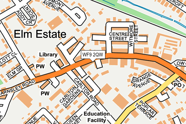 WF9 2QW map - OS OpenMap – Local (Ordnance Survey) WF9 2QW map - OS OpenMap – Local (Ordnance Survey)