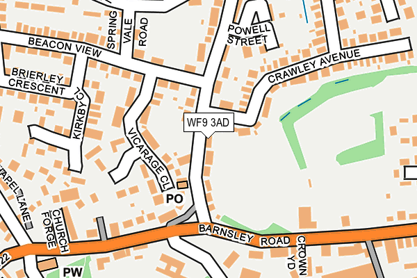 WF9 3AD map - OS OpenMap – Local (Ordnance Survey) WF9 3AD map - OS OpenMap – Local (Ordnance Survey)