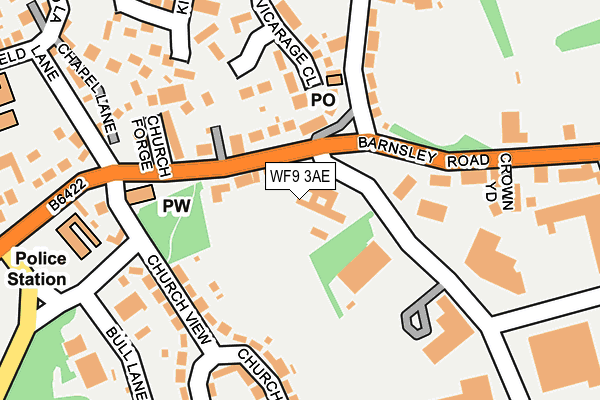 WF9 3AE map - OS OpenMap – Local (Ordnance Survey) WF9 3AE map - OS OpenMap – Local (Ordnance Survey)
