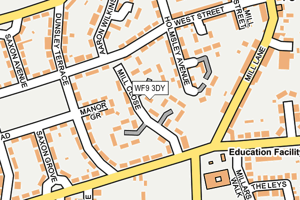 WF9 3DY map - OS OpenMap – Local (Ordnance Survey) WF9 3DY map - OS OpenMap – Local (Ordnance Survey)