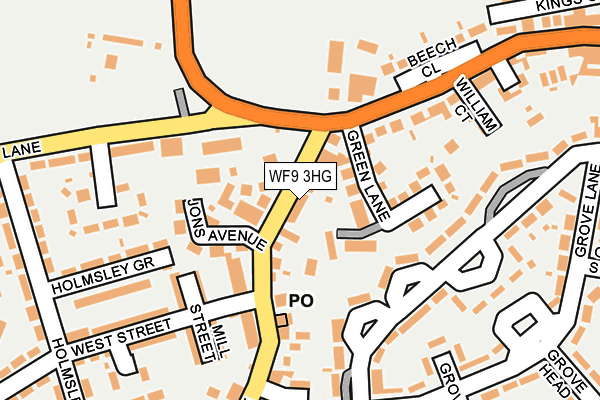 WF9 3HG map - OS OpenMap – Local (Ordnance Survey) WF9 3HG map - OS OpenMap – Local (Ordnance Survey)