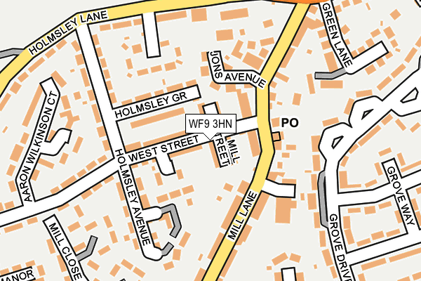 WF9 3HN map - OS OpenMap – Local (Ordnance Survey) WF9 3HN map - OS OpenMap – Local (Ordnance Survey)
