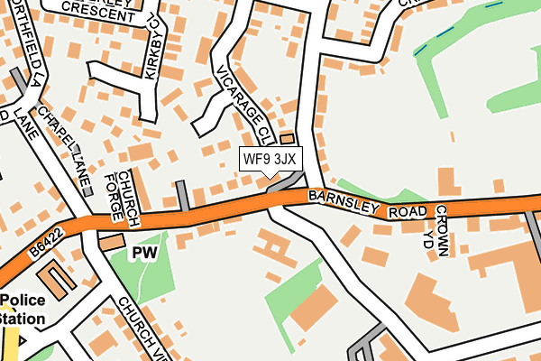 WF9 3JX map - OS OpenMap – Local (Ordnance Survey) WF9 3JX map - OS OpenMap – Local (Ordnance Survey)