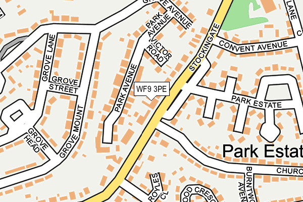 WF9 3PE map - OS OpenMap – Local (Ordnance Survey) WF9 3PE map - OS OpenMap – Local (Ordnance Survey)
