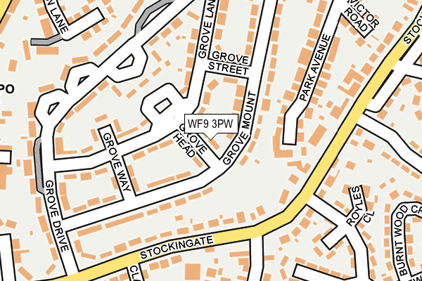 WF9 3PW map - OS OpenMap – Local (Ordnance Survey) WF9 3PW map - OS OpenMap – Local (Ordnance Survey)