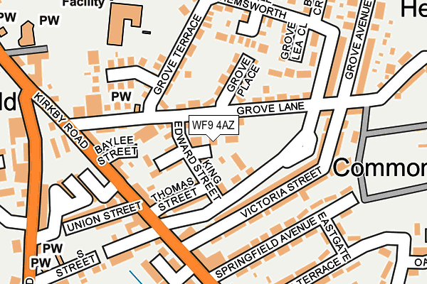 WF9 4AZ map - OS OpenMap – Local (Ordnance Survey) WF9 4AZ map - OS OpenMap – Local (Ordnance Survey)