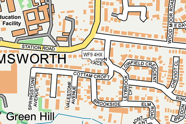 WF9 4HX map - OS OpenMap – Local (Ordnance Survey) WF9 4HX map - OS OpenMap – Local (Ordnance Survey)