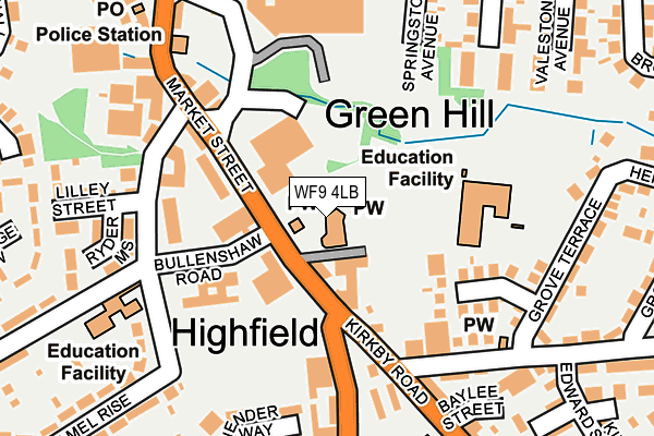 WF9 4LB map - OS OpenMap – Local (Ordnance Survey) WF9 4LB map - OS OpenMap – Local (Ordnance Survey)