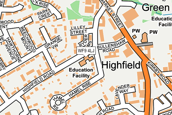 WF9 4LJ map - OS OpenMap – Local (Ordnance Survey) WF9 4LJ map - OS OpenMap – Local (Ordnance Survey)