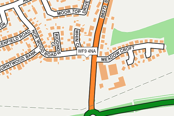 WF9 4NA map - OS OpenMap – Local (Ordnance Survey) WF9 4NA map - OS OpenMap – Local (Ordnance Survey)