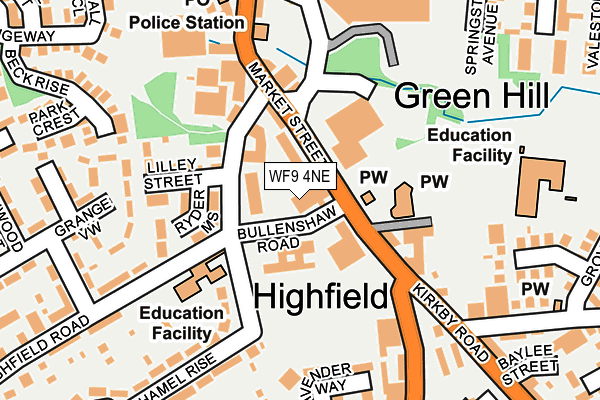 WF9 4NE map - OS OpenMap – Local (Ordnance Survey) WF9 4NE map - OS OpenMap – Local (Ordnance Survey)