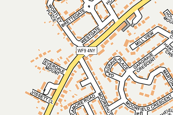 WF9 4NY map - OS OpenMap – Local (Ordnance Survey) WF9 4NY map - OS OpenMap – Local (Ordnance Survey)