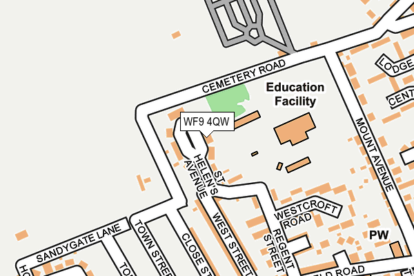 WF9 4QW map - OS OpenMap – Local (Ordnance Survey) WF9 4QW map - OS OpenMap – Local (Ordnance Survey)