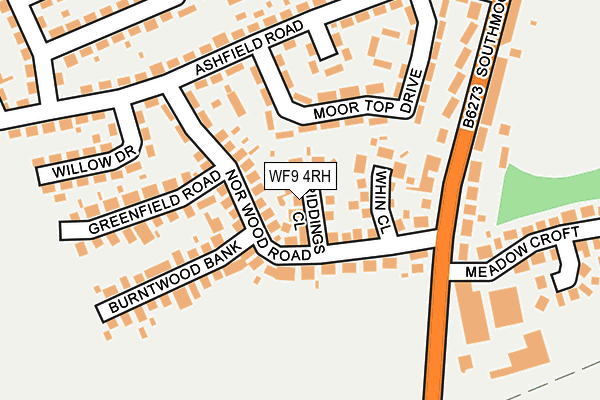 WF9 4RH map - OS OpenMap – Local (Ordnance Survey) WF9 4RH map - OS OpenMap – Local (Ordnance Survey)