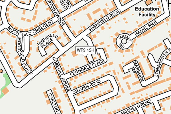 WF9 4SH map - OS OpenMap – Local (Ordnance Survey) WF9 4SH map - OS OpenMap – Local (Ordnance Survey)