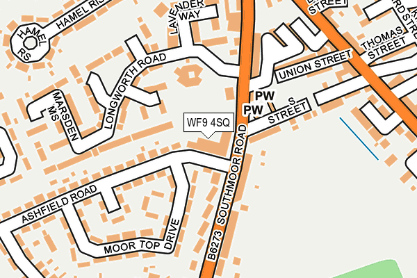 WF9 4SQ map - OS OpenMap – Local (Ordnance Survey) WF9 4SQ map - OS OpenMap – Local (Ordnance Survey)