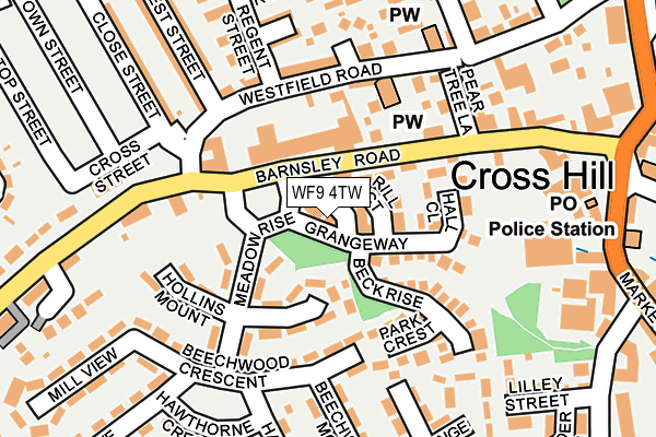 WF9 4TW map - OS OpenMap – Local (Ordnance Survey) WF9 4TW map - OS OpenMap – Local (Ordnance Survey)