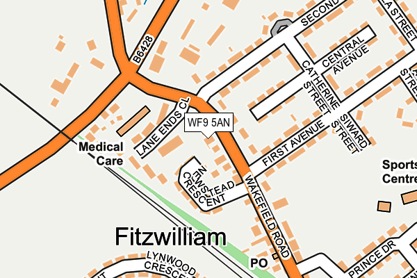 WF9 5AN map - OS OpenMap – Local (Ordnance Survey) WF9 5AN map - OS OpenMap – Local (Ordnance Survey)