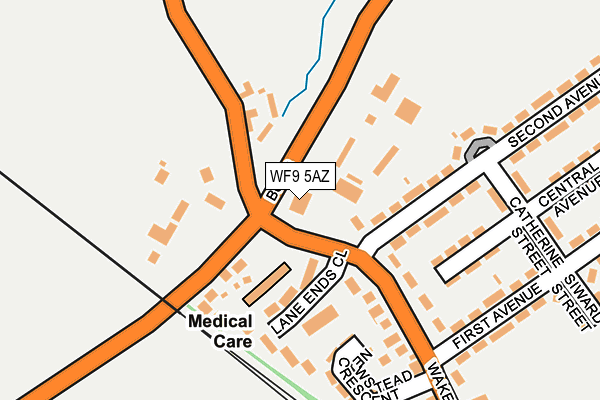 WF9 5AZ map - OS OpenMap – Local (Ordnance Survey) WF9 5AZ map - OS OpenMap – Local (Ordnance Survey)