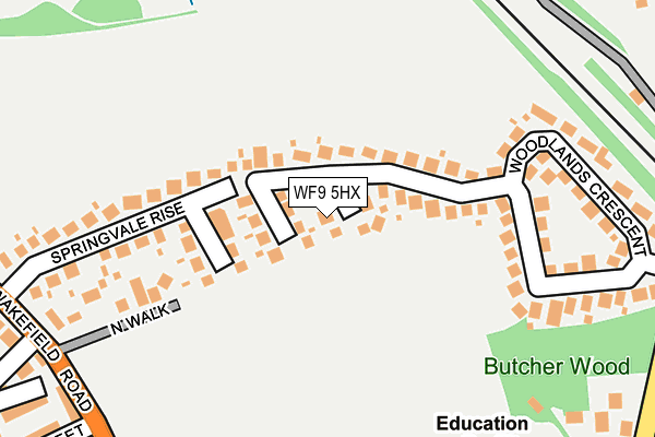 WF9 5HX map - OS OpenMap – Local (Ordnance Survey) WF9 5HX map - OS OpenMap – Local (Ordnance Survey)