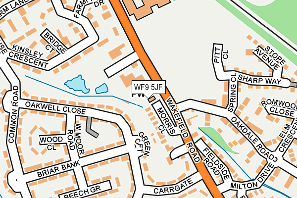 WF9 5JF map - OS OpenMap – Local (Ordnance Survey) WF9 5JF map - OS OpenMap – Local (Ordnance Survey)