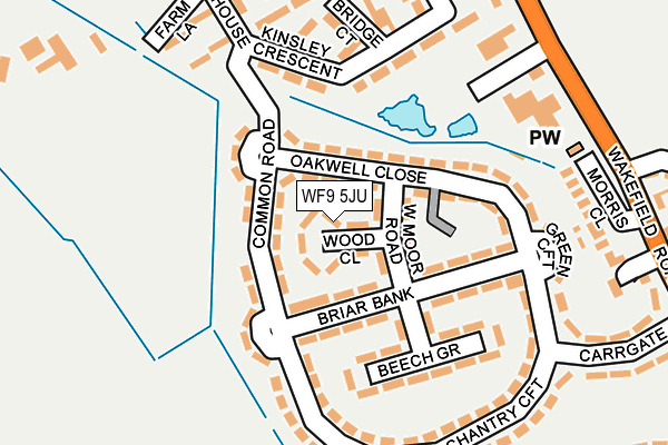 WF9 5JU map - OS OpenMap – Local (Ordnance Survey) WF9 5JU map - OS OpenMap – Local (Ordnance Survey)