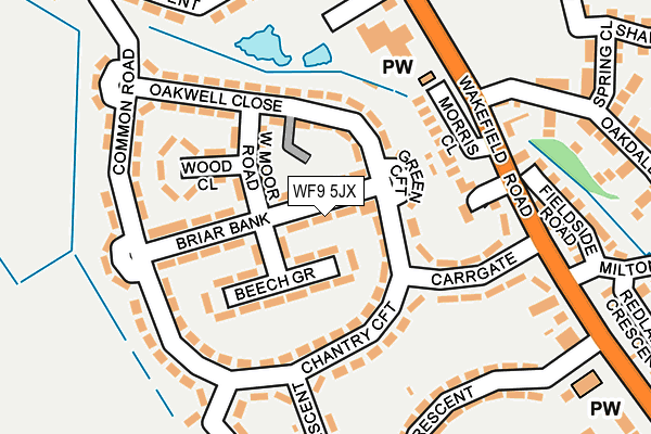 WF9 5JX map - OS OpenMap – Local (Ordnance Survey) WF9 5JX map - OS OpenMap – Local (Ordnance Survey)
