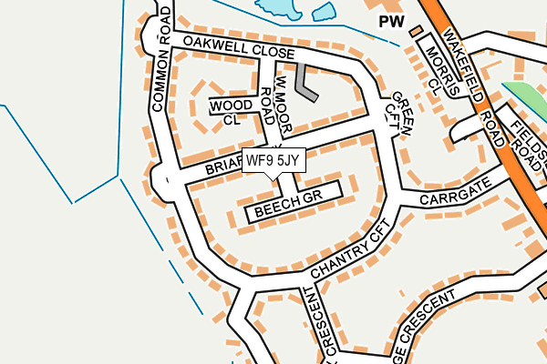 WF9 5JY map - OS OpenMap – Local (Ordnance Survey) WF9 5JY map - OS OpenMap – Local (Ordnance Survey)