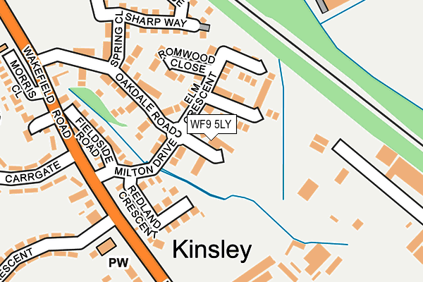 WF9 5LY map - OS OpenMap – Local (Ordnance Survey) WF9 5LY map - OS OpenMap – Local (Ordnance Survey)