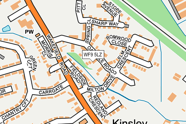 WF9 5LZ map - OS OpenMap – Local (Ordnance Survey) WF9 5LZ map - OS OpenMap – Local (Ordnance Survey)