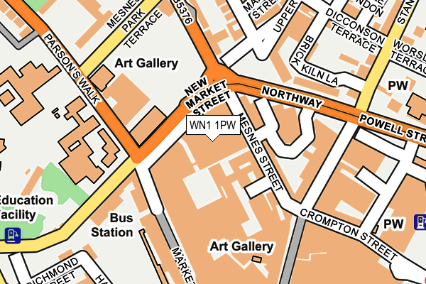 WN1 1PW map - OS OpenMap – Local (Ordnance Survey) WN1 1PW map - OS OpenMap – Local (Ordnance Survey)