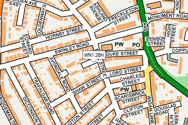 WN1 2BH map - OS OpenMap – Local (Ordnance Survey)