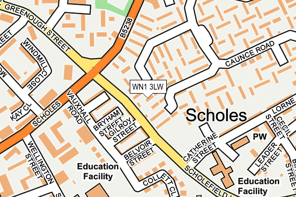 WN1 3LW map - OS OpenMap – Local (Ordnance Survey) WN1 3LW map - OS OpenMap – Local (Ordnance Survey)