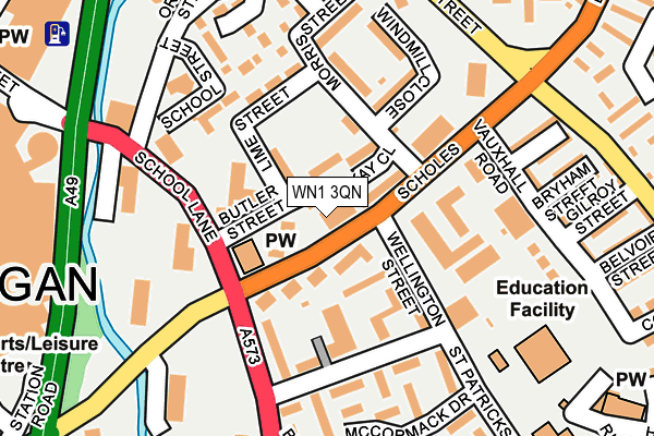 WN1 3QN map - OS OpenMap – Local (Ordnance Survey) WN1 3QN map - OS OpenMap – Local (Ordnance Survey)
