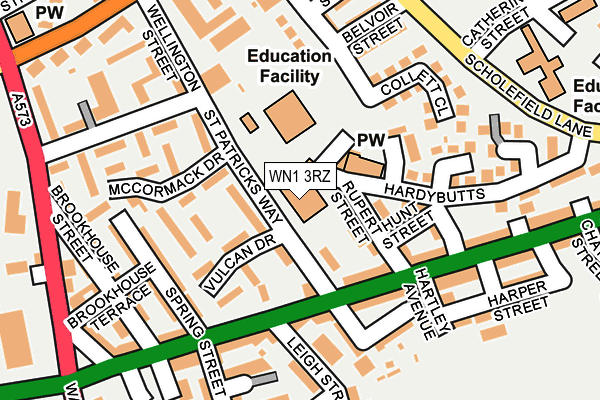 WN1 3RZ map - OS OpenMap – Local (Ordnance Survey) WN1 3RZ map - OS OpenMap – Local (Ordnance Survey)