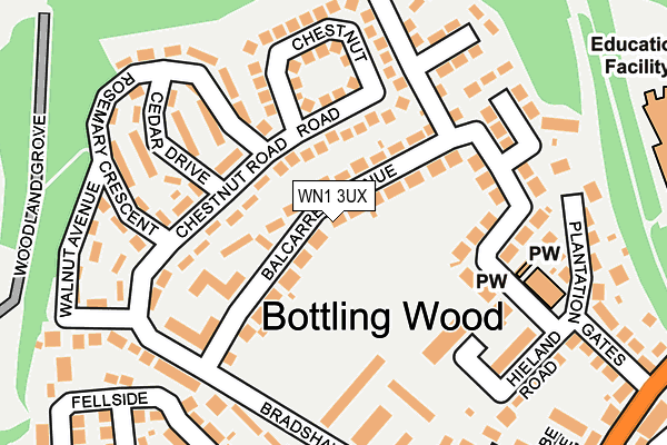 WN1 3UX map - OS OpenMap – Local (Ordnance Survey)