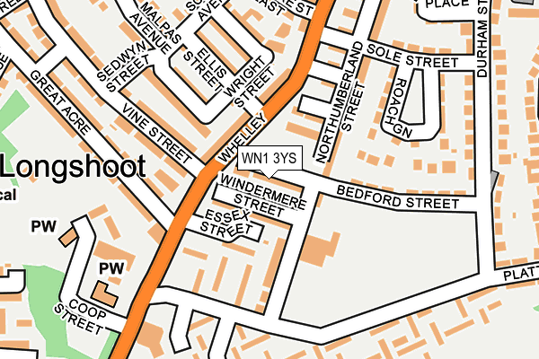 WN1 3YS map - OS OpenMap – Local (Ordnance Survey)