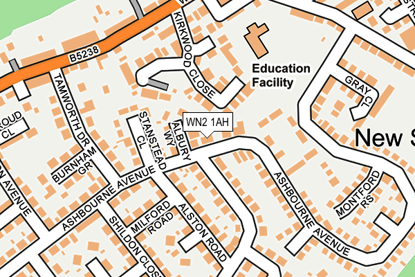 WN2 1AH map - OS OpenMap – Local (Ordnance Survey) WN2 1AH map - OS OpenMap – Local (Ordnance Survey)