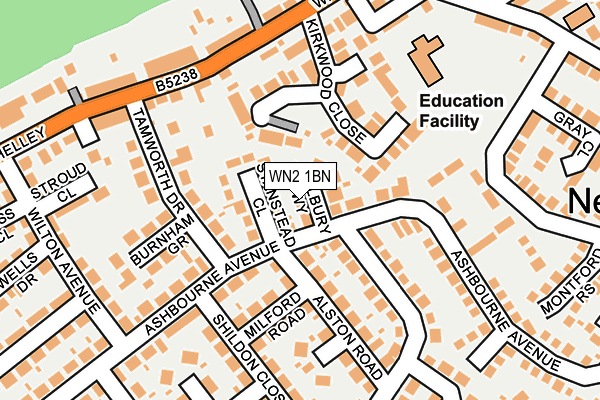WN2 1BN map - OS OpenMap – Local (Ordnance Survey) WN2 1BN map - OS OpenMap – Local (Ordnance Survey)