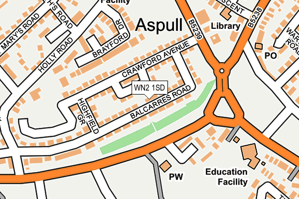 WN2 1SD map - OS OpenMap – Local (Ordnance Survey) WN2 1SD map - OS OpenMap – Local (Ordnance Survey)